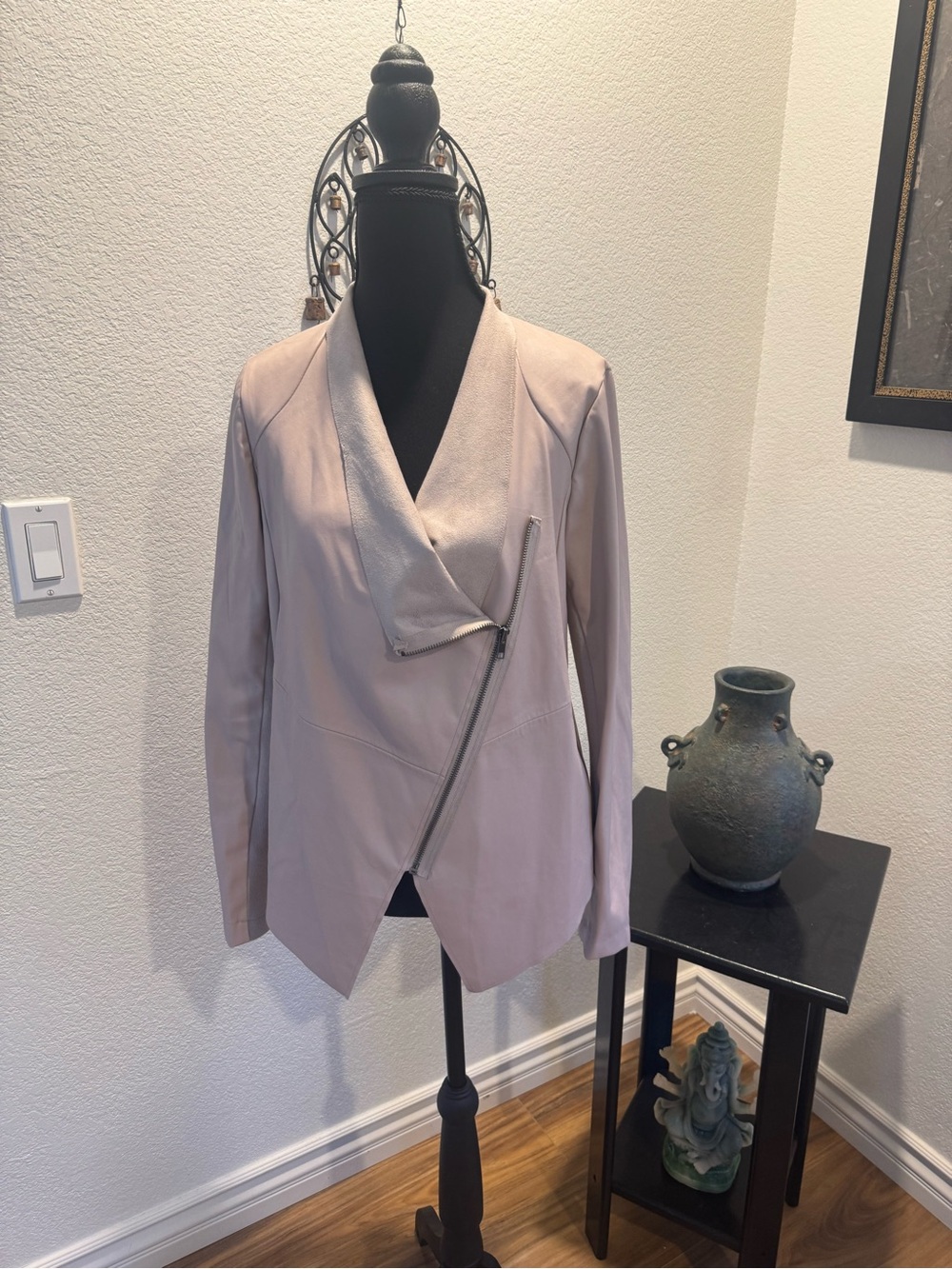 BB Dakota Brand Blush Pink Asymmetrical Faux Leather Jacket
